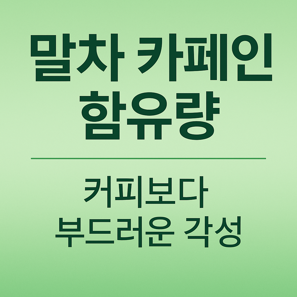 말차 카페인 함유량과 효능, 커피와의 차이까지 알아보기